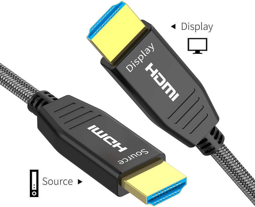 Fiber Optic HDMI 2.0b Cable 50ft Nylon Braided U430864