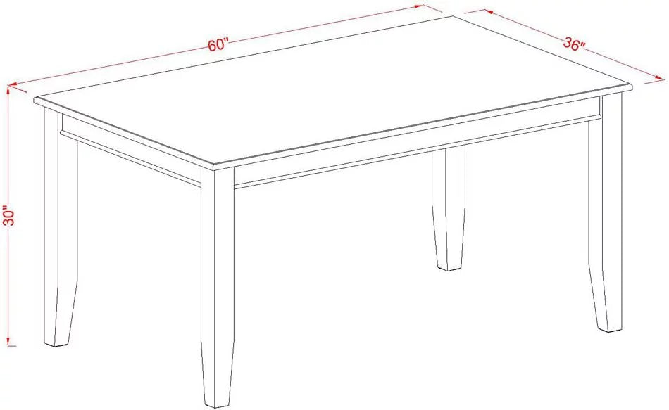 60 Inch Rectangular Dining Table M1626