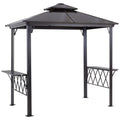 9' x 5' Hardtop BBQ Grill Gazebo with Polycarbonate Roof D307883