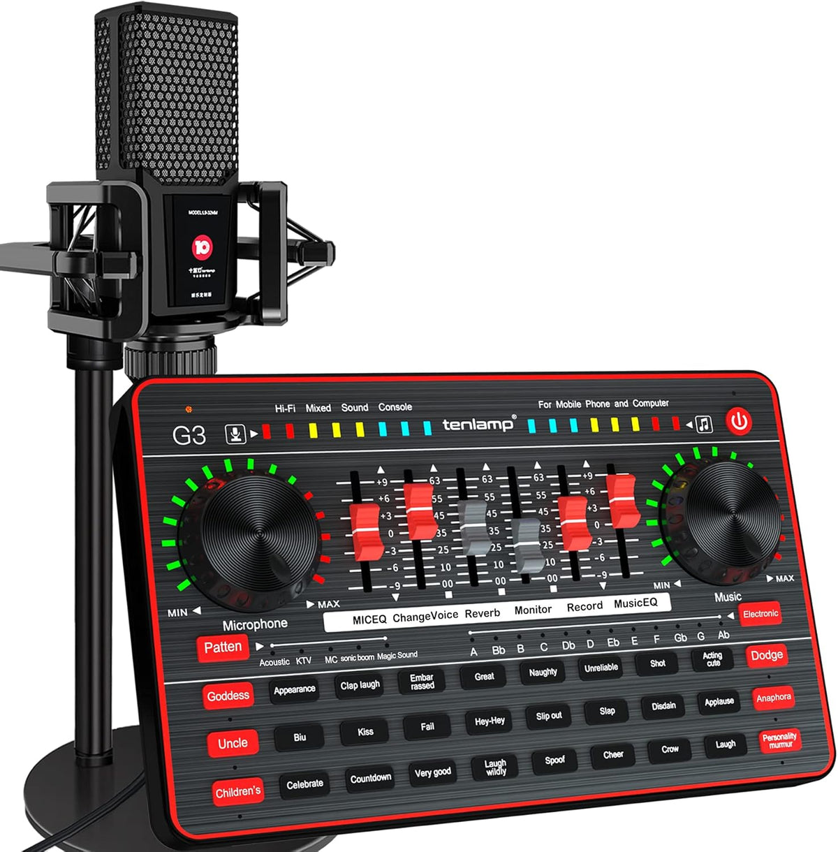 Podcast Microphone Kit with Sound Card and Condenser Mic N640945