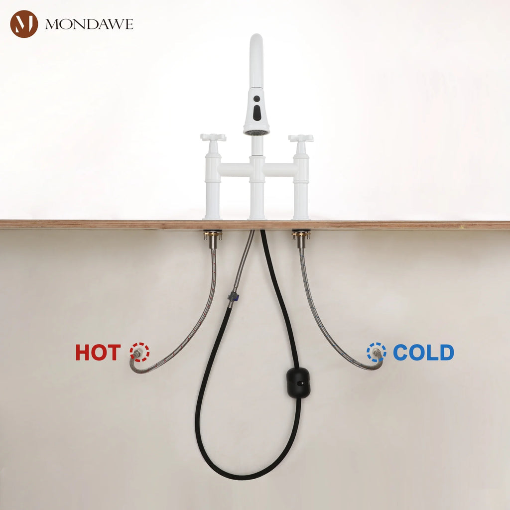 Bridge Kitchen Faucet with Pull Down Sprayer C217