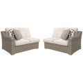 Beige 2 Piece Patio Loveseat Set Q786