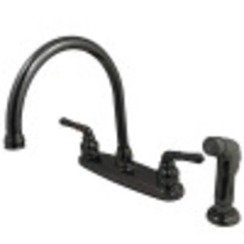 Black Nickel Two-Handle Kitchen Faucet with Side Sprayer P7985