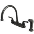 Black Nickel Two-Handle Kitchen Faucet with Side Sprayer P7985