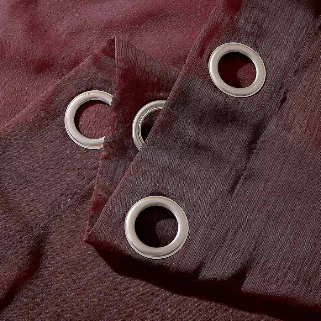 Burgundy Semi-Sheer Grommet Curtain Panel Pair, 108" x 84" V52940