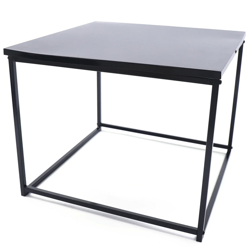 2pcs Black Metal Side Table J852559