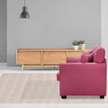 Purple Linen Round Arm Loveseat L297817