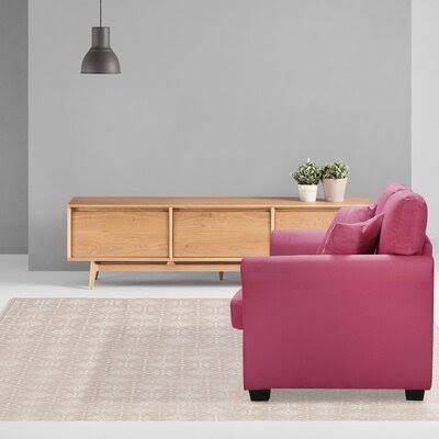 Purple Linen Round Arm Loveseat L297817