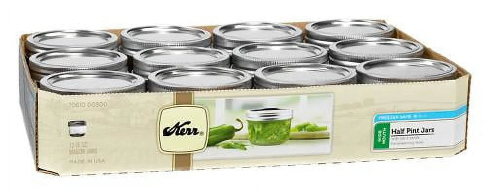 Wide Mouth Half-Pint 8 oz. Mason Jars with Lids and Bands, 12 Count A297