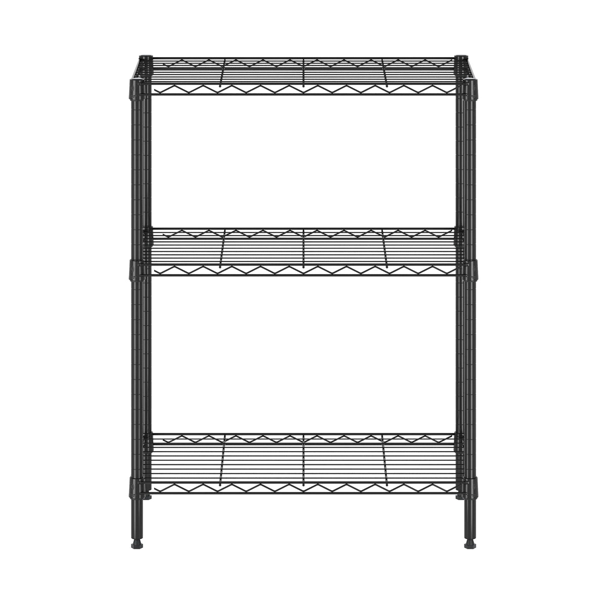 Black 3-Tier Metal Storage Shelf Rack V174