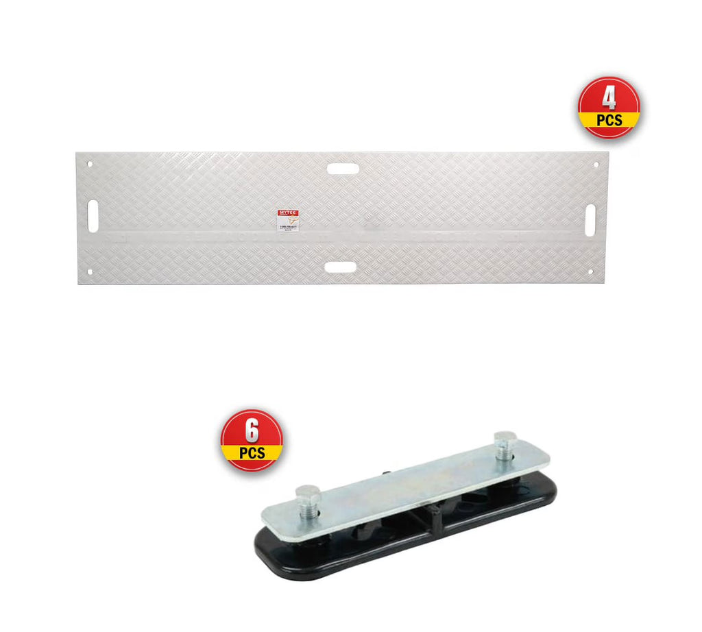 4 Pcs White Ground Protection Mats with 6 Pcs Connectors K959773