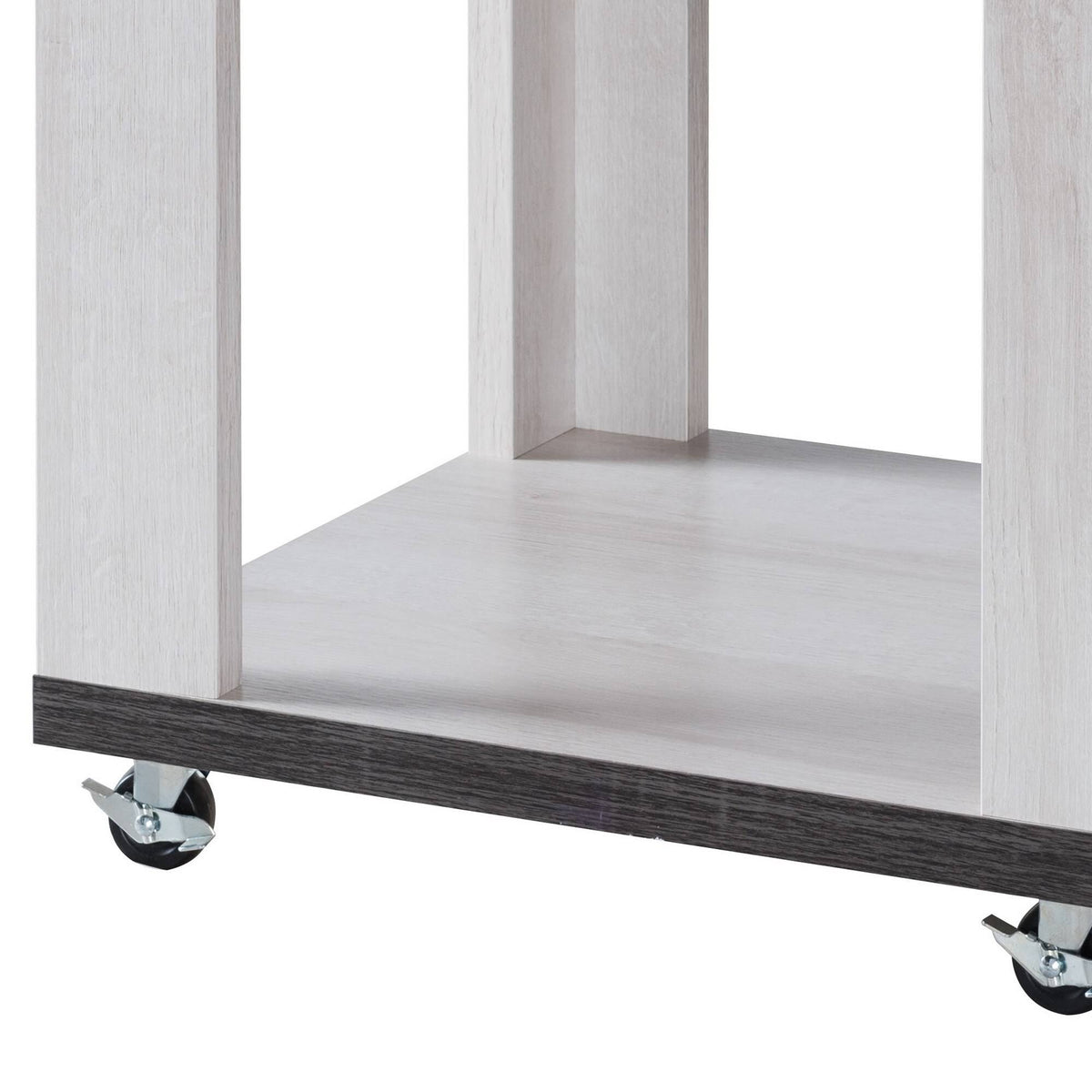 White and Gray MDF End Table with Wooden Open Bottom Shelf X572135