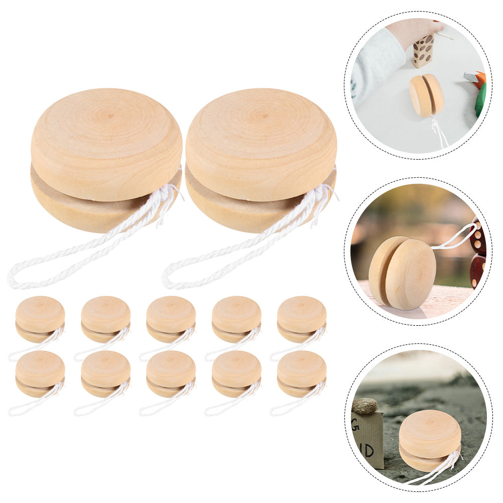 12Pcs Wooden Unfinished Yo-Yo Balls M5078