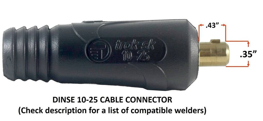 200 Amp Welding Ground Clamp Lead Assembly with Dinse Connector and #2 AWG Cable (75 Feet) V299