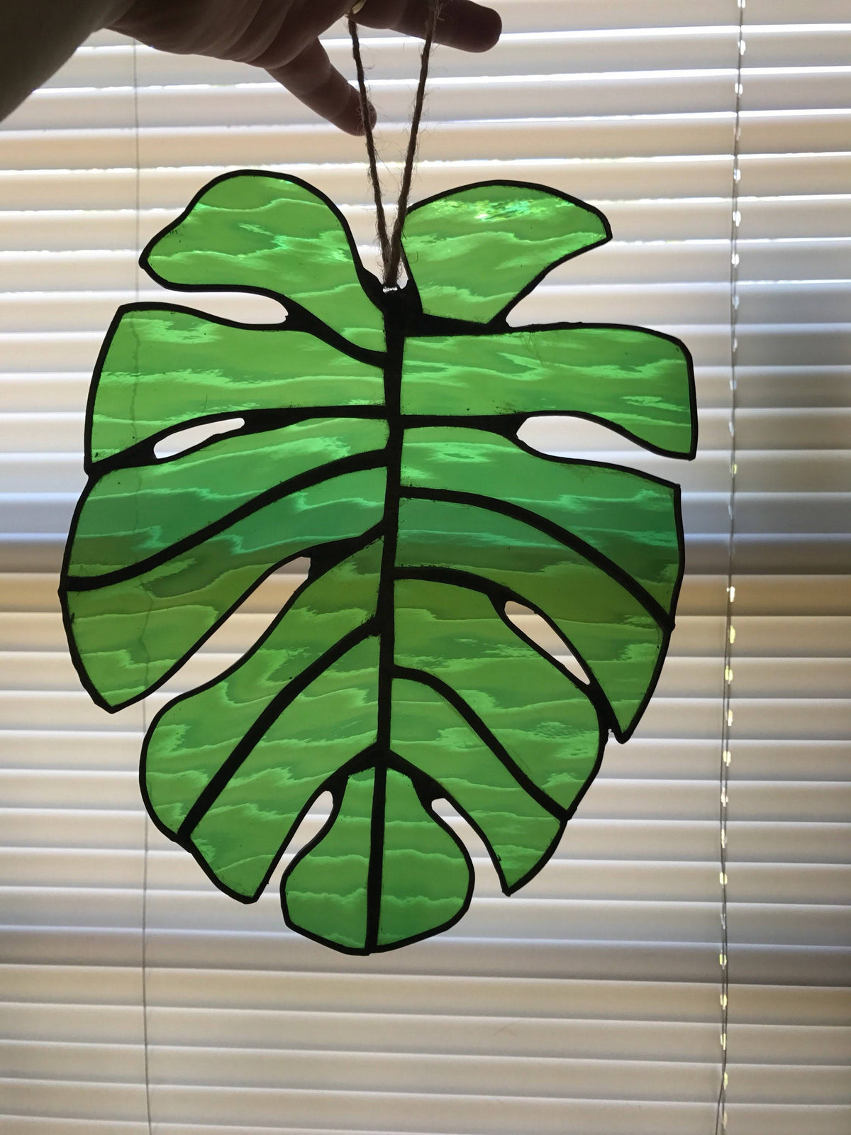 Stained Glass Monstera Leaf F8601