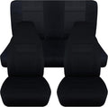 Black & Purple Full Set Front & Rear Seat Covers for 2-Door Jeep Wrangler TJ M876