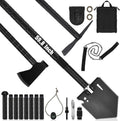 59.8 Inch High Carbon Steel Survival Shovel Axe Kit with Pickaxe Chainsaw T981