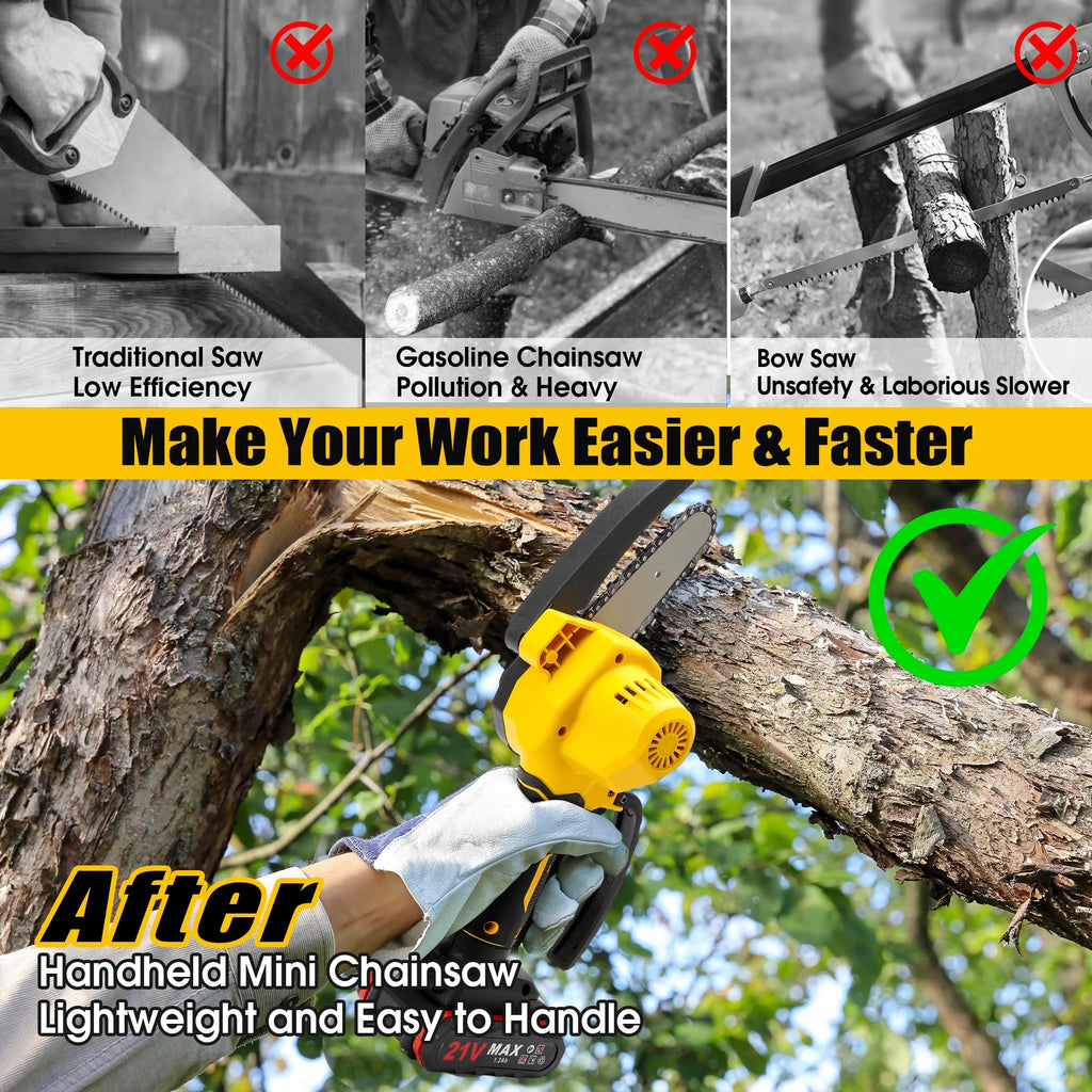 4 inch Mini Cordless Chainsaw with 2 Battery G200