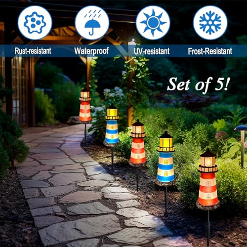 Solar Lighthouse Outdoor Garden Lights Waterproof T935451