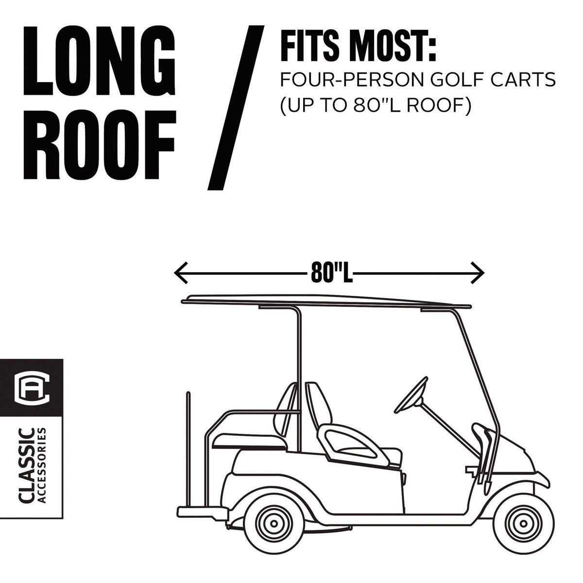 Khaki Golf Cart Travel Enclosure Long Roof E38638