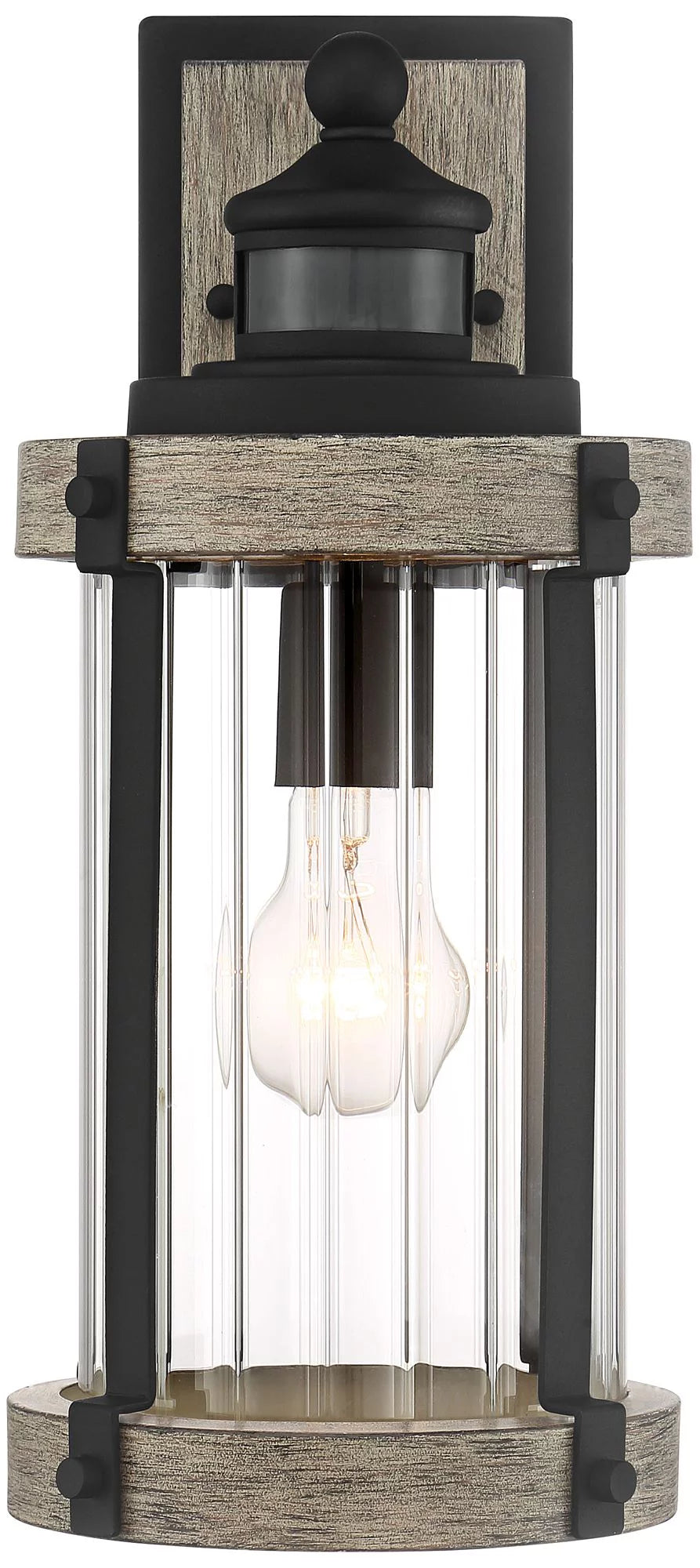 Set of 2 Gray Black Motion Sensor Dusk to Dawn Outdoor Wall Light X734894