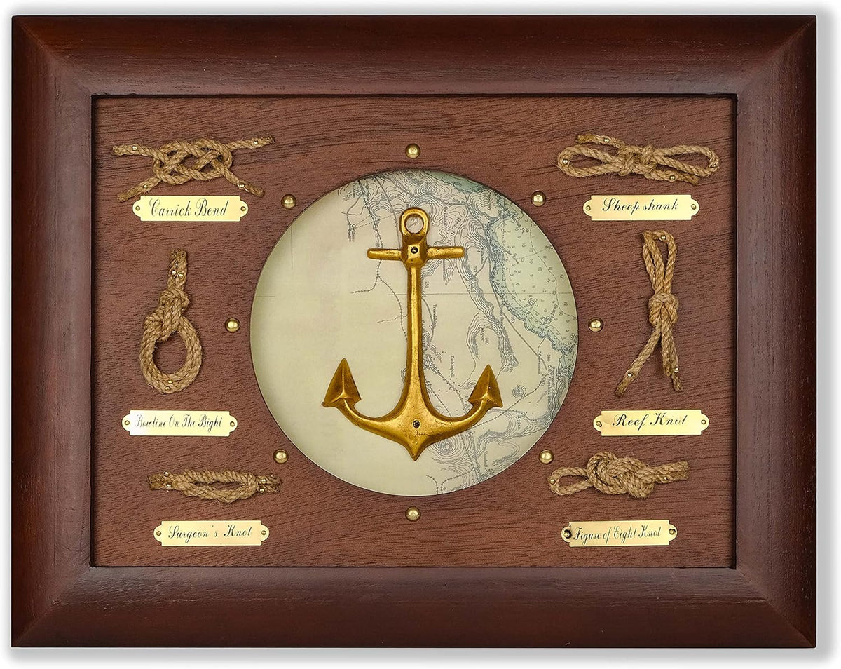 Nautical Knot Board Frame Wall Decor Anchor Pack of 2 A6969