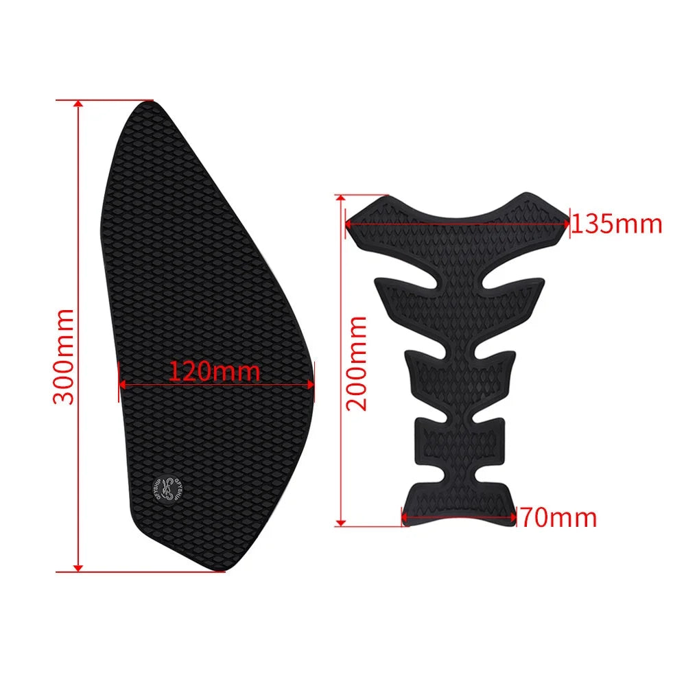 Black Motorcycle Gas Tank Pad Stickers D9562