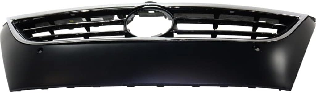 Primed Black Plastic Grille Assembly with Chrome Molding and Distance Sensor Hole Y46290