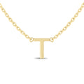 14K Solid Yellow Gold Initial Necklace Q89748