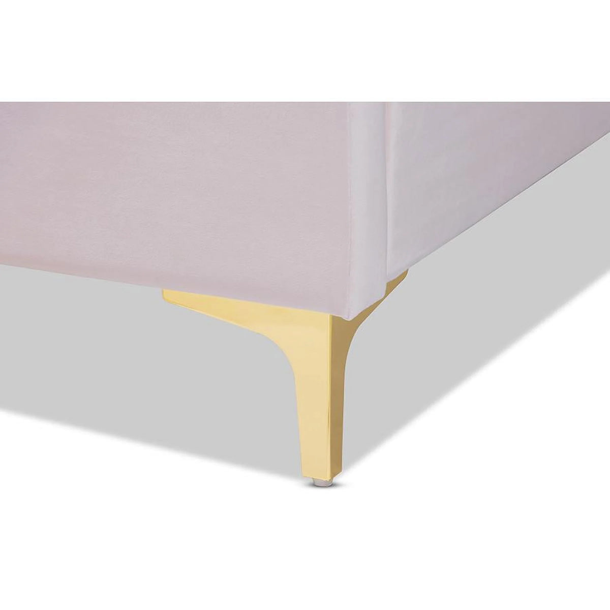 Light Pink Velvet Queen Size Platform Bed V740