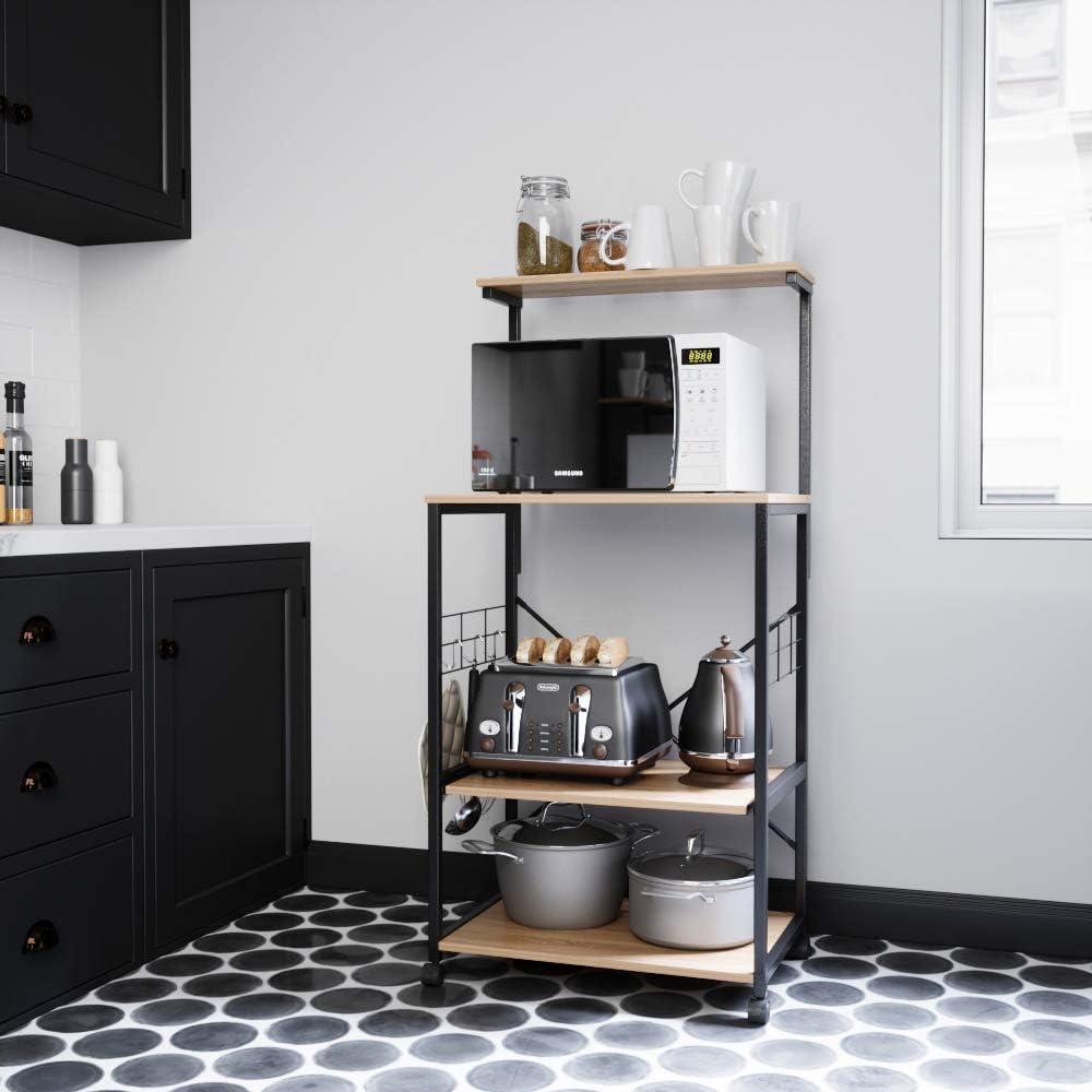 4 Tier Kitchen Bakers Rack with Storage Shelf S884