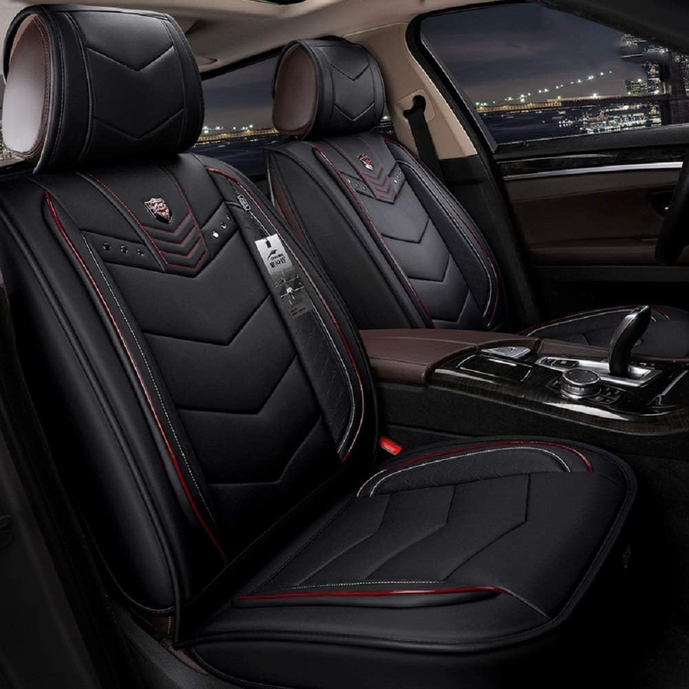Blue Leather Car Seat Covers 5 Seats Full Set K299