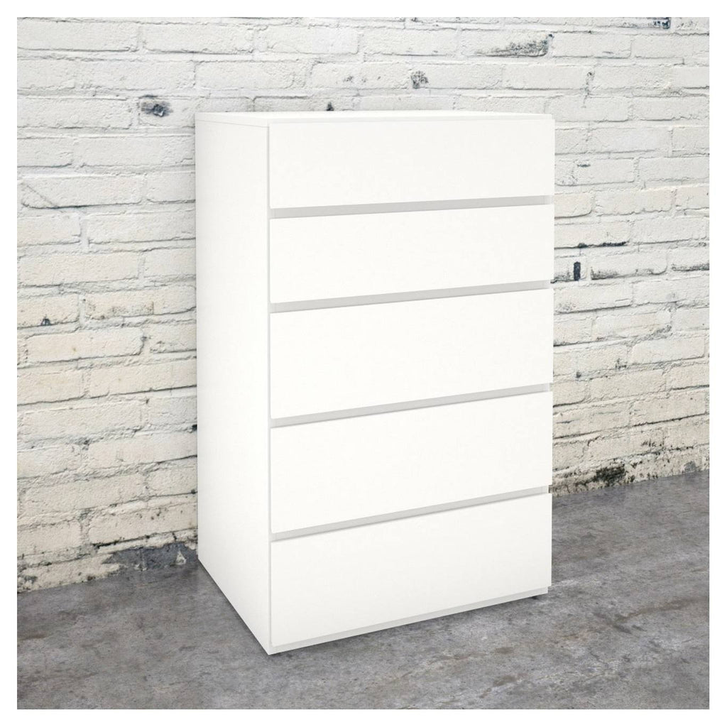 White Five Drawer Chest W783