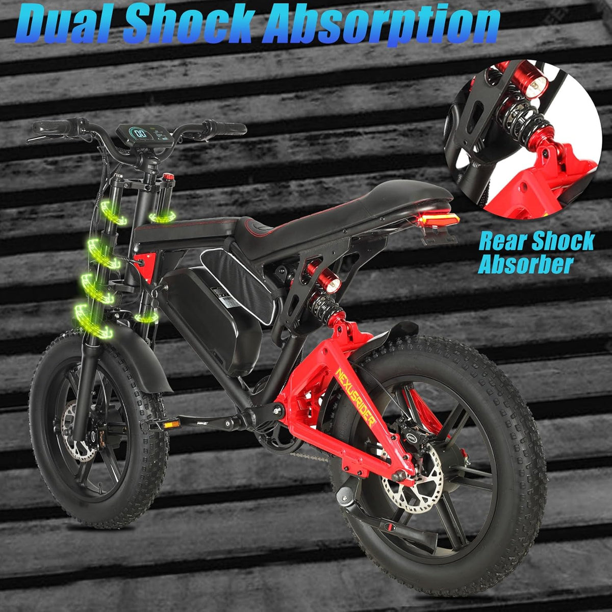 Fat Tire Electric Bike 2000W Dual Motor 20inch 48v 22.4ah F57936