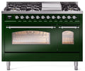 48 Dual Fuel Propane Gas Range Emerald Green Chrome Trim D834727
