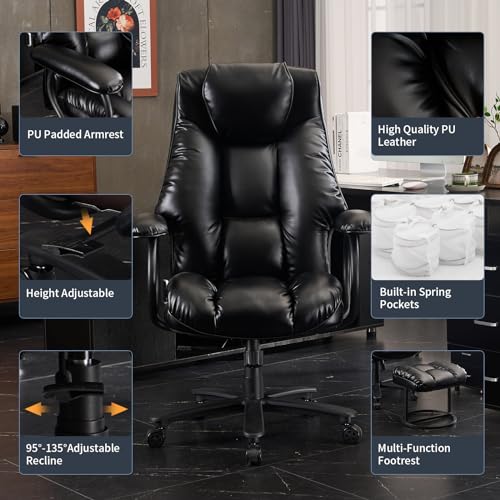 Dark Brown High Back Ergonomic PU Leather Office Chair D2528