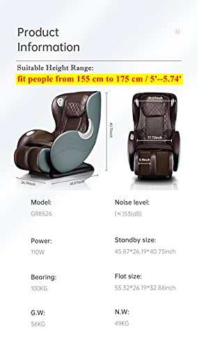 Light Grey SL Track Full Body Massage Recliner D126137