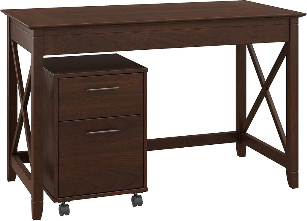 54W Computer Desk with Storage and 2 Drawer Mobile File Cabinet V7463