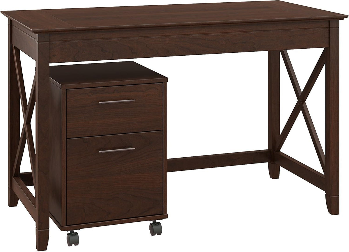 54W Computer Desk with Storage and 2 Drawer Mobile File Cabinet V7463