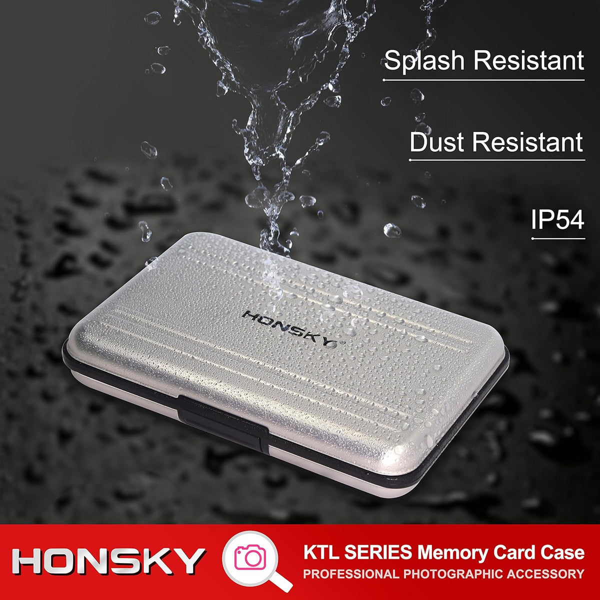 Aluminum Water Resistant Memory Card Carrying Case Organizer D5822