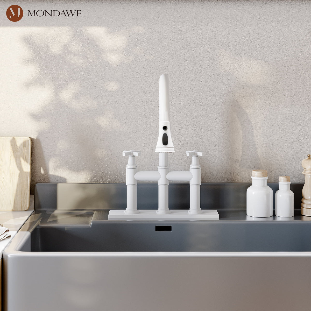 Bridge Kitchen Faucet with Pull Down Sprayer C217
