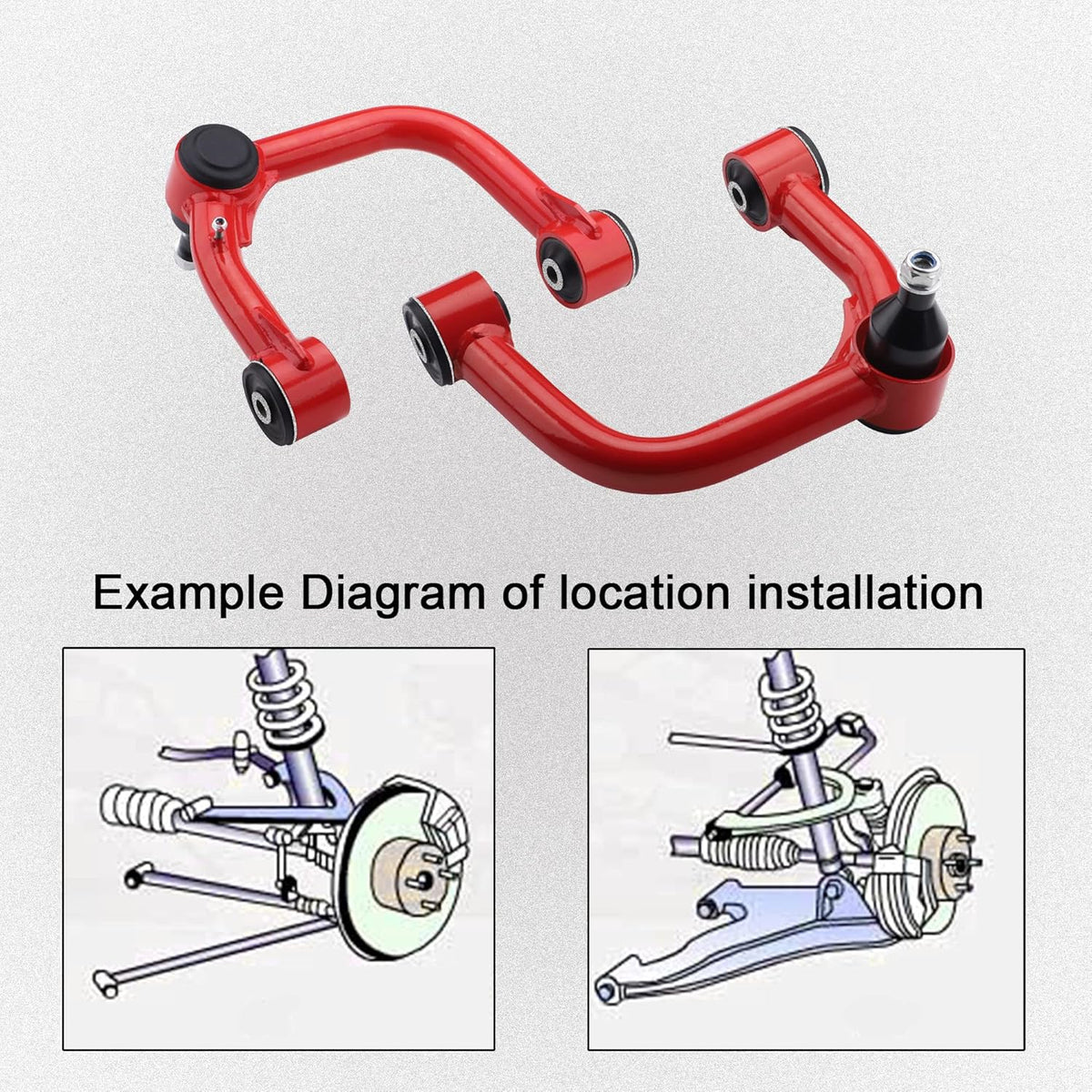 Front Upper Control Arms for 2005-2022 Tacoma, 2-4" Lift, Adjustable (Red) O151749