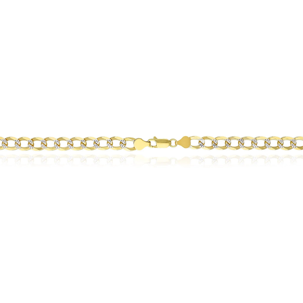 18K Gold Over Silver Diamond-Cut Cuban Chain Necklace 20"-26" S725