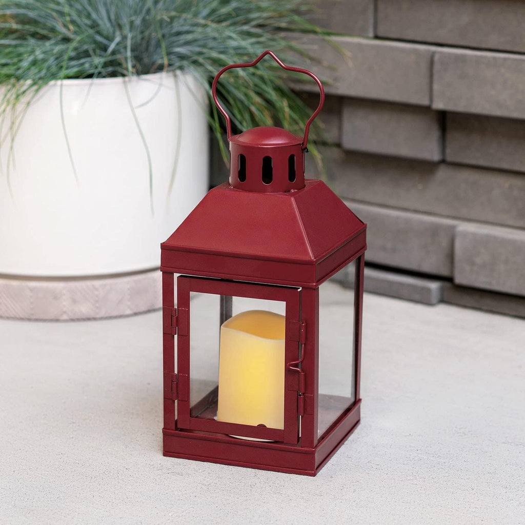 9 Inch Decorative Outdoor Lantern with LED Flameless Candle R5736