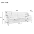 Black Upholstered Loveseat with 2 Pillows and Metal Legs F7538