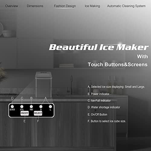 Black Countertop Ice Maker with Ice Scoop & Basket Q3045