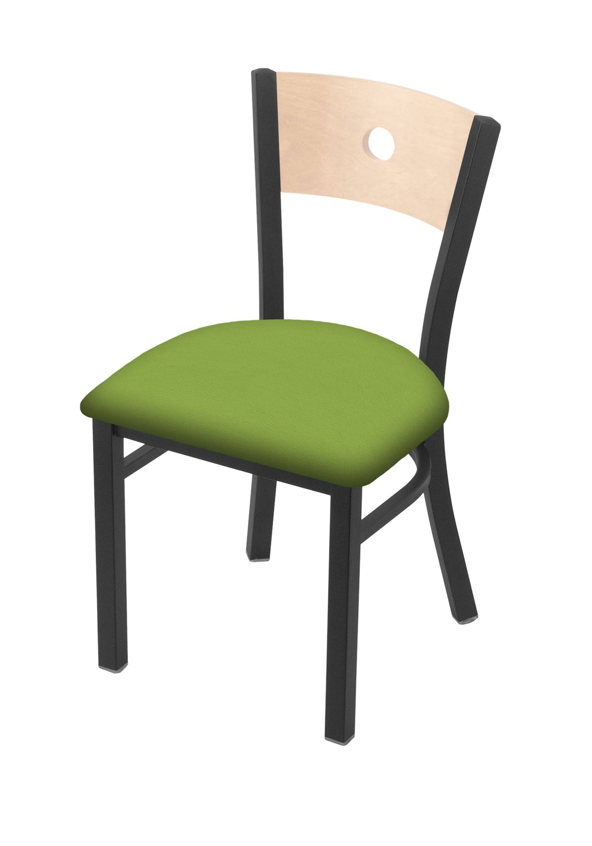 Pewter Finish Beechwood Seat Chair with Natural Maple Back Y32981