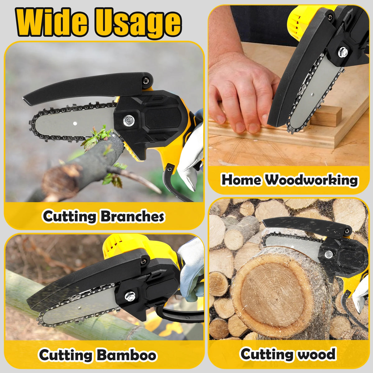 4 inch Mini Cordless Chainsaw with 2 Battery G200