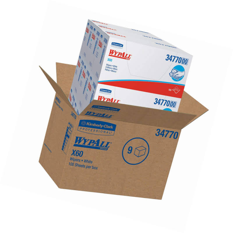1/4 Fold White Wipers, 11 x 23, 100/Box, 9/Carton Y374663