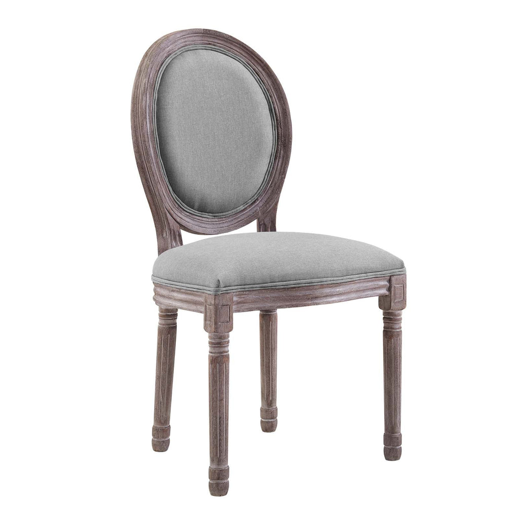 Light Grey Fabric Wood Dining Chair Set of Two N12808